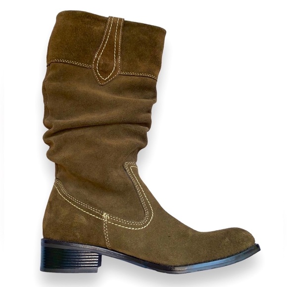 Suede Leather Slouchy Western Style Boots Size 7.5 NWOT - Picture 2 of 10